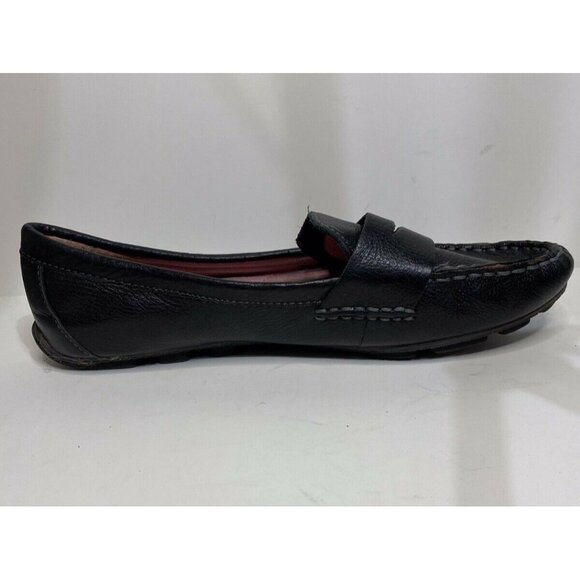 White Mountain Womens Black Pebble Leather Driving Loafers Size 8.5M - Picture 2 of 7